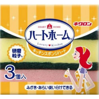 日本進口商品-廚房用研磨粒子海綿菜瓜布(3入/包)